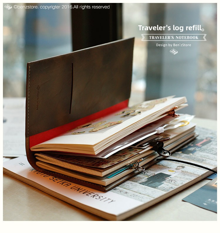 Vintage Leather Journal Notebook - Fromthenon Standaard & Paspoortformaat TN Navulbladen