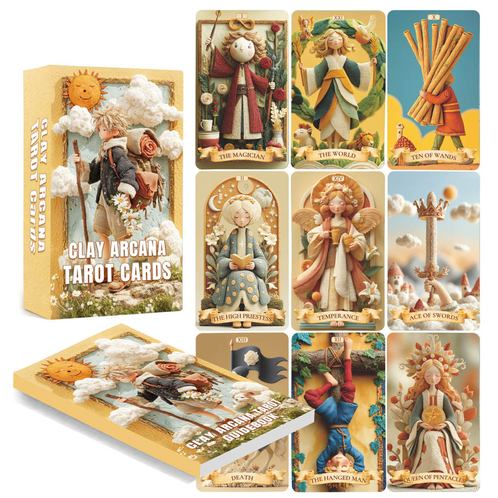 Tarot Deck With Guidebook - 78 Tarotkaarten set, 13x8 cm The