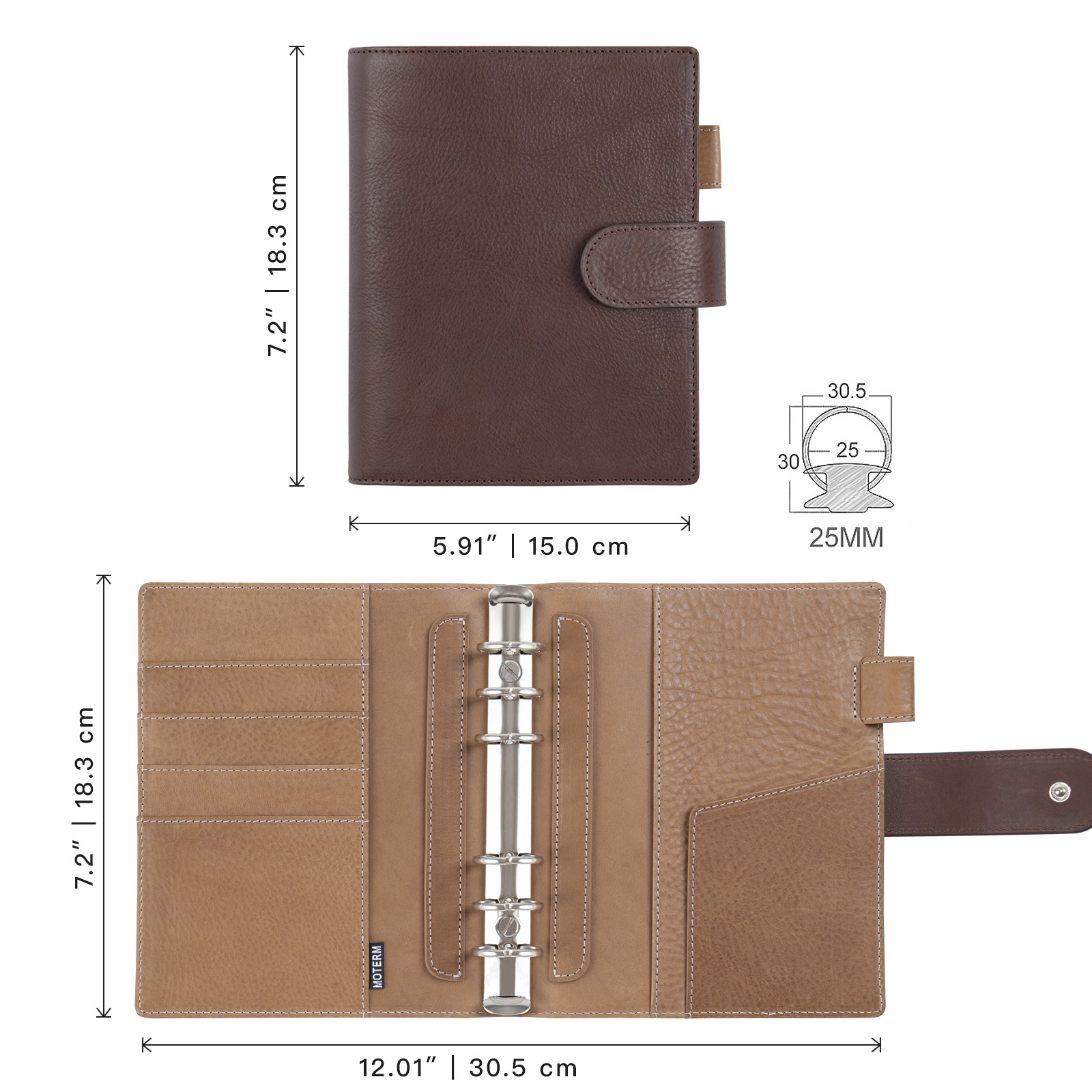 Moterm Franklin Covey Compact  - Vintage Leather Journal Notebook recensie en prijs